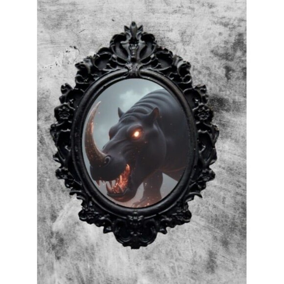 Animal Pin Hippopotamus Backpack Pin Hippo with Horn - Picture 1 of 1